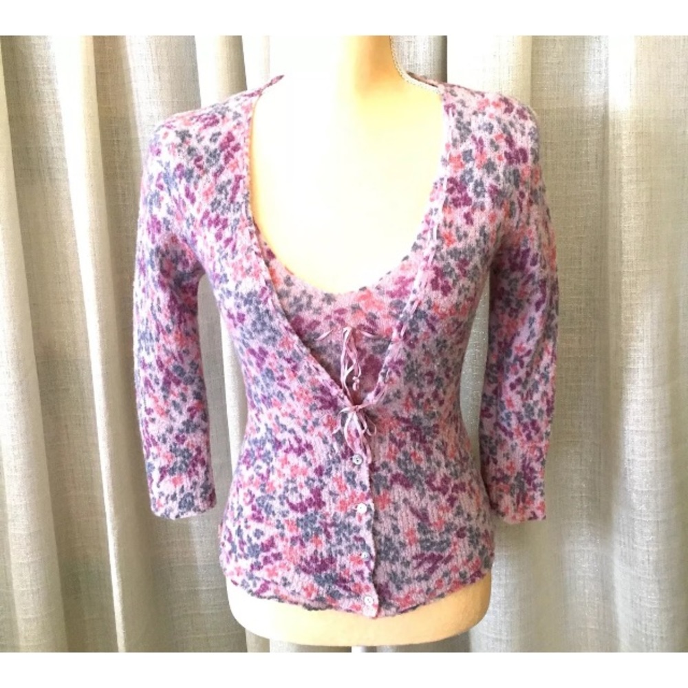 Free People Floral Knit Top & Cardigan 2 pc. Set